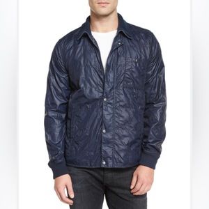 JOHN VARVATOS STAR USA Men’s Blue Quilted Nylon Jacket Size S Casual Full Zip